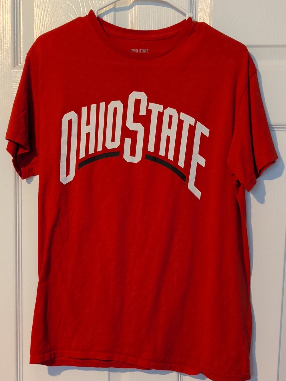Women's Red Logo Ohio State T-Shirt, Size Medium